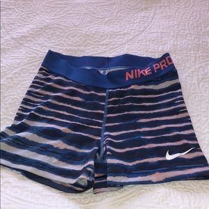 blue/pink nike pro spandex!!
